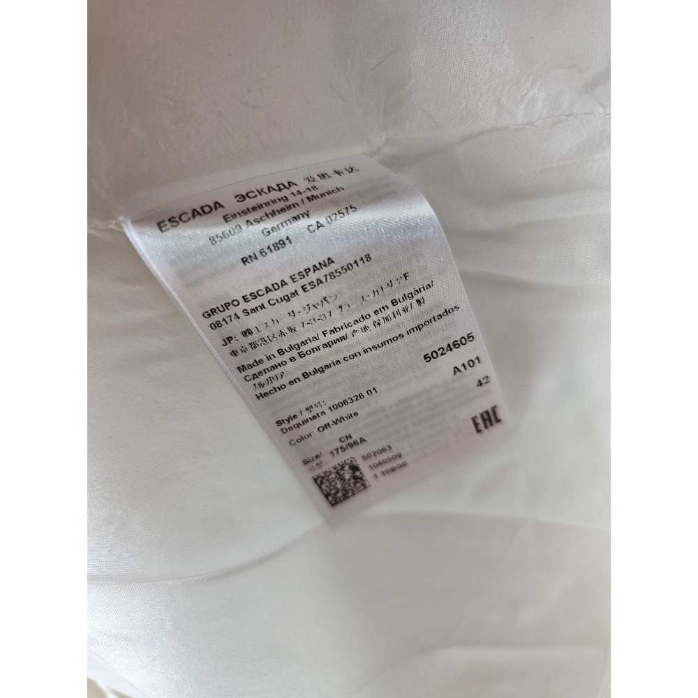 Escada Dequineta Off-White 3/4 Sleeve Shift Dress Size 42 1006326 01 - Picture 5 of 11